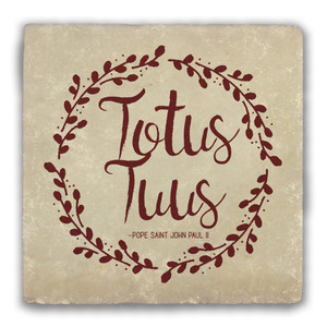 "Totus Tuus" Warm Tumbled Stone Coaster "Totus Tuus" Warm Tumbled Stone Coaster