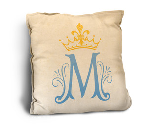Marian Symbol Rustic Pillow Marian Symbol Rustic Pillow