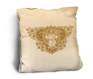 Pax Vobis Angel Woodcut Rustic Pillow Pax Vobis Angel Woodcut Rustic Pillow