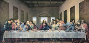 Full Sized Restored Last Supper by Da Vinci Indoor Outdoor Aluminum Print Full Sized Restored Last Supper by Da Vinci Indoor Outdoor Aluminum Print
