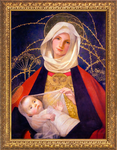 Madonna and Child by Marianne Stokes - Gold Framed Art Madonna and Child by Marianne Stokes - Gold Framed Art