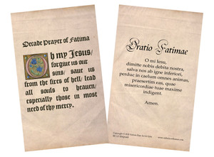 Latin-English Decade Prayer of Fatima Holy Card Latin-English Decade Prayer of Fatima Holy Card