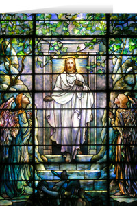 Tiffany Stained Glass Resurrection Greeting Card Tiffany Stained Glass Resurrection Greeting Card