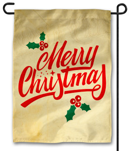 Holly Merry Christmas Outdoor Garden Flag Holly Merry Christmas Outdoor Garden Flag