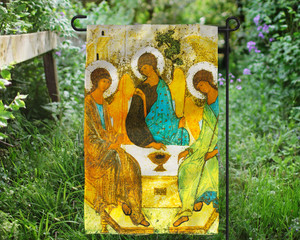 Holy Trinity Icon Outdoor Garden Flag Holy Trinity Icon Outdoor Garden Flag