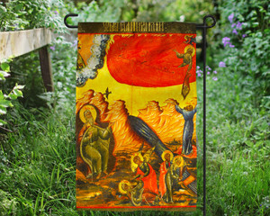 Scenes From the Life of Elijah Icon Outdoor Garden Flag Scenes From the Life of Elijah Icon Outdoor Garden Flag