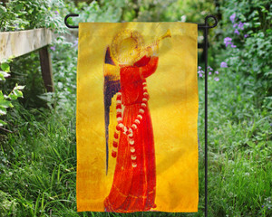Fra Angelico Angel with Trumpet Outdoor Garden Flag Fra Angelico Angel with Trumpet Outdoor Garden Flag