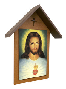 Traditional Sacred Heart Simple Poly Wood Outdoor Shrine Traditional Sacred Heart Simple Poly Wood Outdoor Shrine