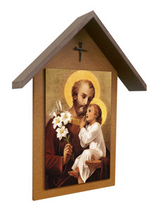 St. Joseph (Younger) Simple Poly Wood Outdoor Shrine St. Joseph (Younger) Simple Poly Wood Outdoor Shrine