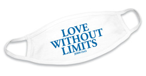 "Love Without Limits" White Cotton Face Mask