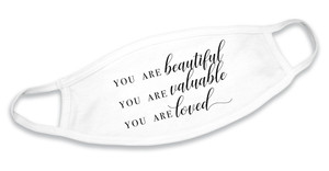"You Are Beautiful" White Cotton Face Mask