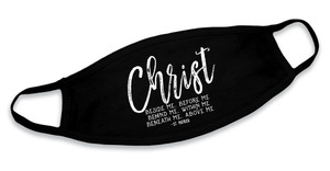 "Christ Before Me" Black Cotton Face Mask