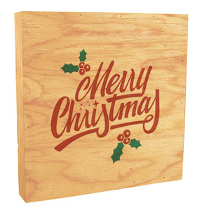 Holly "Merry Christmas" Rustic Box Art Holly "Merry Christmas" Rustic Box Art