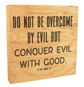 "Conquer Evil With Good" Rustic Box Art 