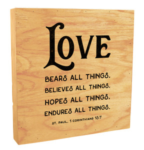 "Love Bears All Things" Rustic Box Art "Love Bears All Things" Rustic Box Art