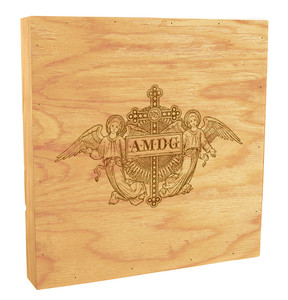 AMDG Angels Woodcut Rustic Box Art  AMDG Angels Woodcut Rustic Box Art
