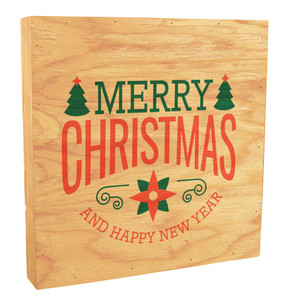 Poinsettia "Merry Christmas and a Happy New Year" Rustic Box Art Poinsettia "Merry Christmas and a Happy New Year" Rustic Box Art