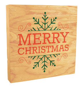 Snowflake "Merry Christmas" Rustic Box Art  Snowflake "Merry Christmas" Rustic Box Art