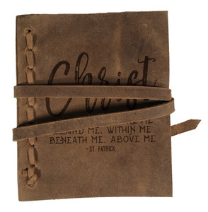 "Christ Before Me" Rustic Leather Journal