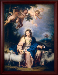 The Divine Shepherdess - Cherry Framed Art The Divine Shepherdess - Cherry Framed Art