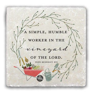 "Worker in the Vineyard" Tumbled Stone Coaster "Worker in the Vineyard" Tumbled Stone Coaster