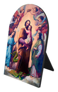 St. Joseph, Terror of Demons Arched Desk Plaque St. Joseph, Terror of Demons Arched Desk Plaque