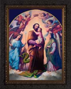 St. Joseph, Terror of Demons - Ornate Dark Framed Canvas St. Joseph, Terror of Demons - Ornate Dark Framed Canvas