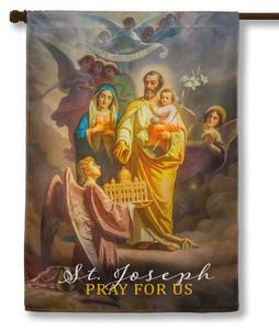 Saint Joseph, Patron of the Church (Pray for Us) Outdoor House Flag