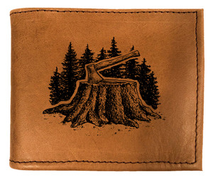 CORAGGIO Axe & Stump Bi-Fold Leather Wallet CORAGGIO Axe & Stump Bi-Fold Leather Wallet