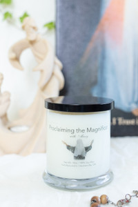 "Proclaiming the Magnificat with Mary"  Fresh Lemon Soy Candle "Proclaiming the Magnificat with Mary"  Fresh Lemon Soy Candle