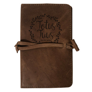 "Totus Tuus" Rustic Leather Journal Cover