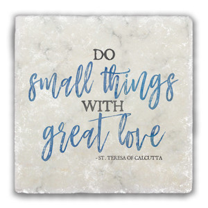 "Do Small Things" Darker Blue Tumbled Stone Tile "Do Small Things" Darker Blue Tumbled Stone Tile