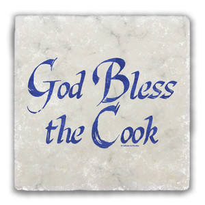 God Bless the Cook Tumbled Stone Tile God Bless the Cook Tumbled Stone Tile