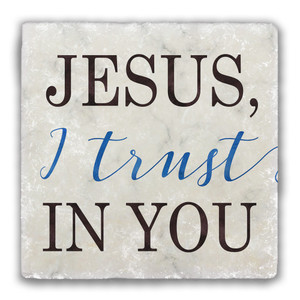 "Jesus I Trust in You" Tumbled Stone Tile