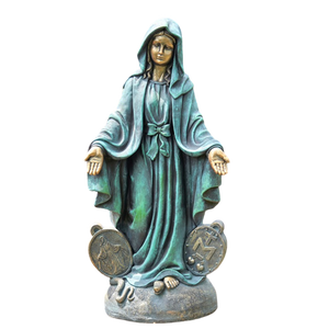 Miraculous Medal Virgin Mary Indoor Statue in Antique Bronze Miraculous Medal Virgin Mary Indoor Statue in Antique Bronze