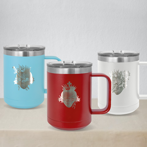 Three Hearts of the Holy Family 15oz Travel Mug pack (set of 3) Three Hearts of the Holy Family 15oz Travel Mug pack (set of 3)