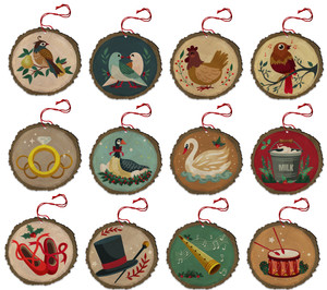 The Twelve Days of Christmas Ornaments - Set of 12 The Twelve Days of Christmas Ornaments - Set of 12