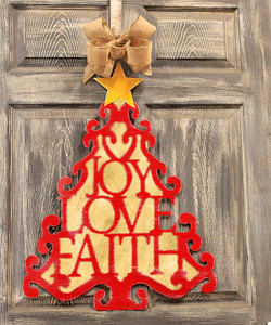 Outdoor Metal Art Joy Love Faith Tree Outdoor Metal Art Joy Love Faith Tree