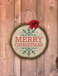 "Merry Christmas" Snowflake Door Hanger