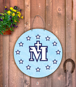 Outdoor Metal Art Miraculous Medal Emblem Outdoor Metal Art Miraculous Medal Emblem