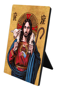 Theophilia The Good Shepherd Icon Desk Plaque Theophilia The Good Shepherd Icon Desk Plaque