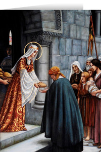 Theophilia St. Elizabeth Distributing Bread Greeting Card Theophilia St. Elizabeth Distributing Bread Greeting Card