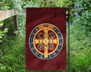 Benedictine Medal Outdoor Garden Flag Benedictine Medal Outdoor Garden Flag