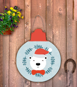 Outdoor Metal Art Polar Bear Ornament