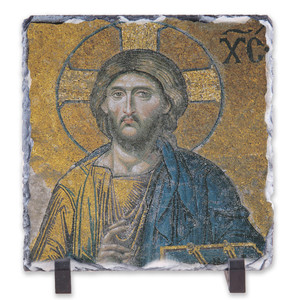 Christ Pantocrator Icon Square Slate Tile Christ Pantocrator Icon Square Slate Tile