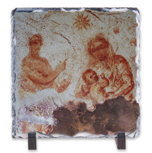 Mary and Jesus - Catacombs of Priscilla Square Slate Tile