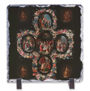 Five Scenes of the Life of the Virgin Square Slate Tile