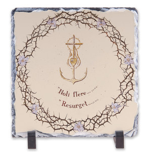 Crown Of Thorns And Anchored Cross Square Slate Tile Crown Of Thorns And Anchored Cross Square Slate Tile
