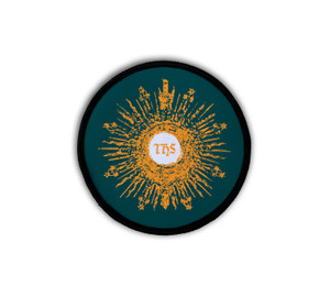 Illustrated Monstrance Circle Iron-On Patch
