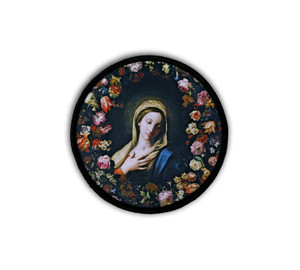 Flower Garland Surrounding the Virgin Circle Iron-On Patch